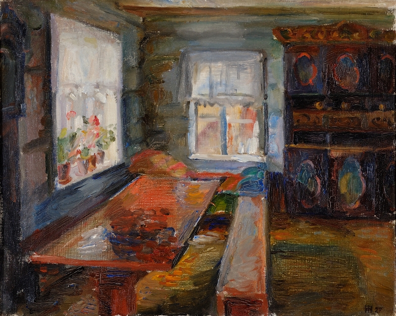 Interiør fra Øvre Øy [Maleri]