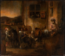 Den barmhjertige samaritan (kopi etter Rembrandts elev, Cons