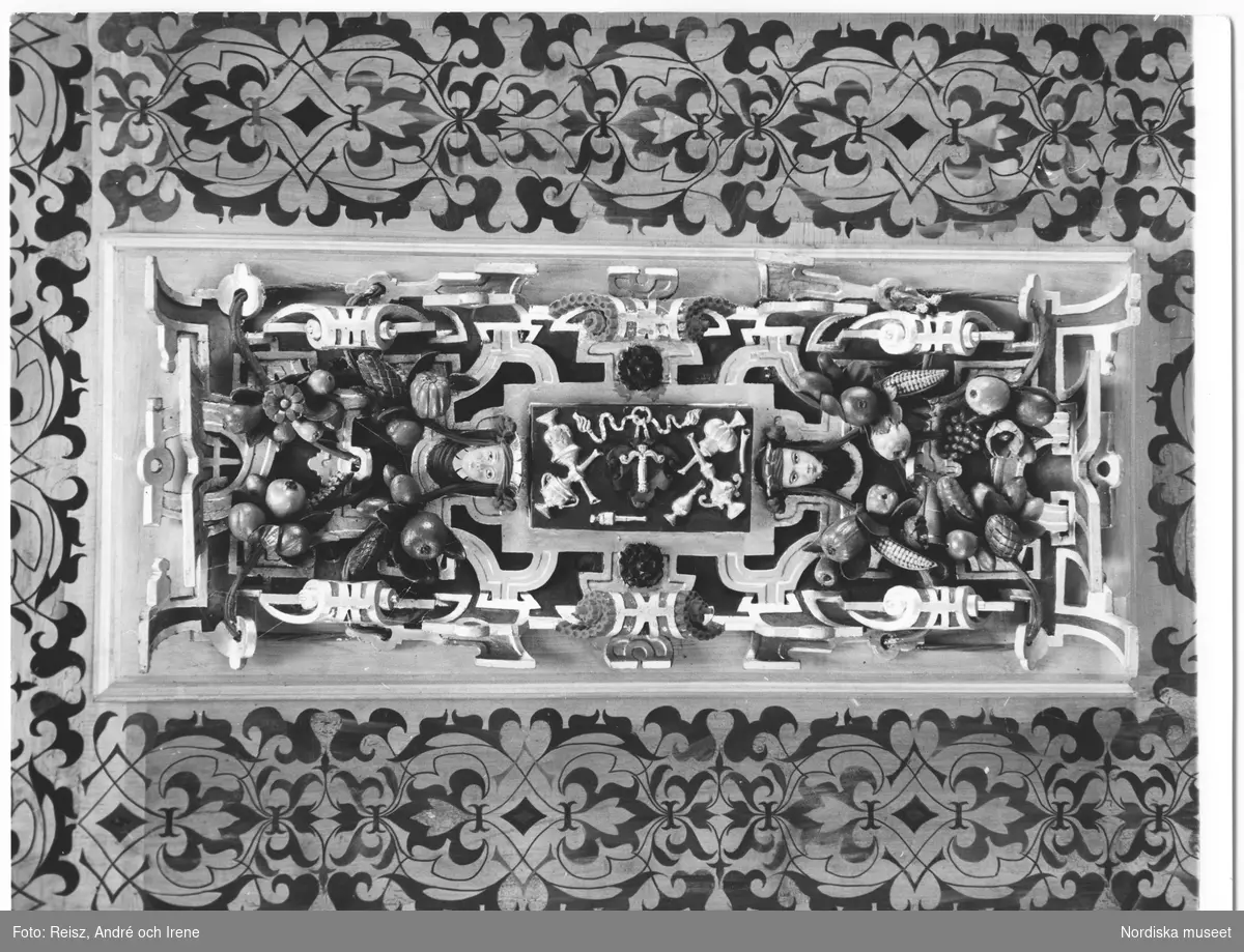 Småland. Detalj av takdekoration i Erik XIV gemak i Kalmar slott.