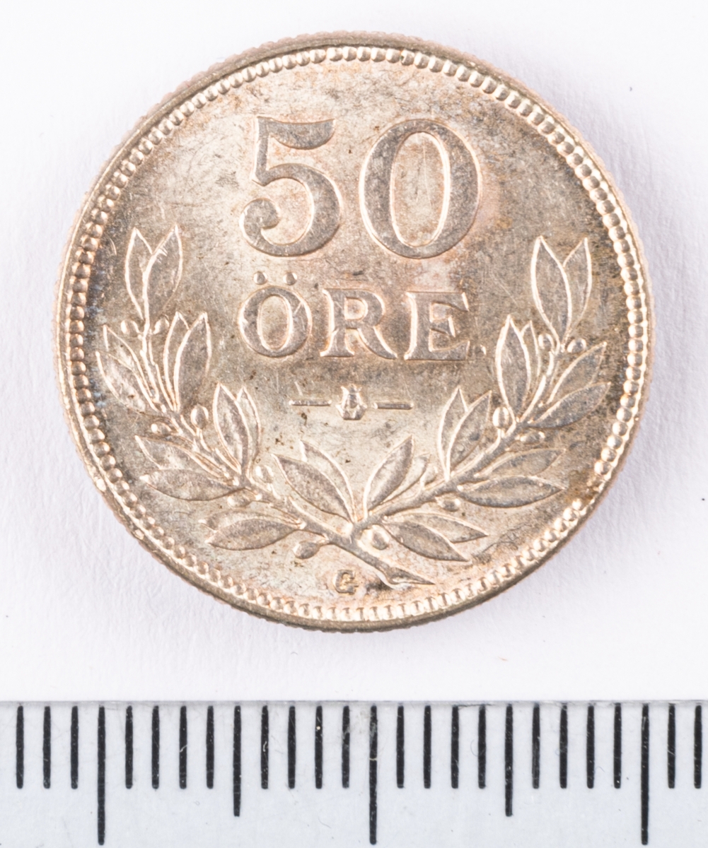 Mynt, Sverige, 50 öre, 1938.