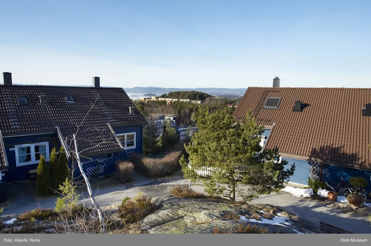 Rekkehus på Holmlia. - Oslo Museum / DigitaltMuseum