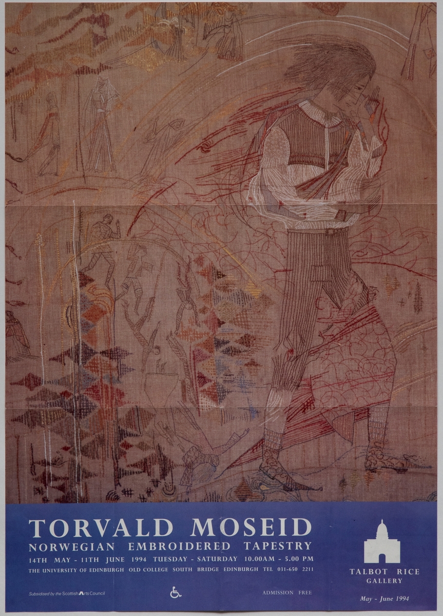Torvald Moseid/ Norwegian Embroided Tapestry [Utstillingsplakat]