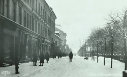Postkort, Hamar, Strandgata 53-51, bygård, Marie Sannerud br
