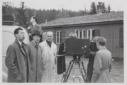 Fotografering i Grini fangeleir. Fredsdagene 1945. Gunnar Br