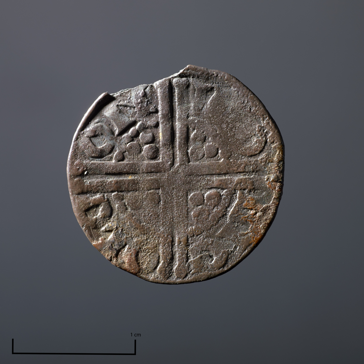 Mynt av sølv, 1 stk., Henrik III av England, 1216-1272, 1 penny, slått i London. 