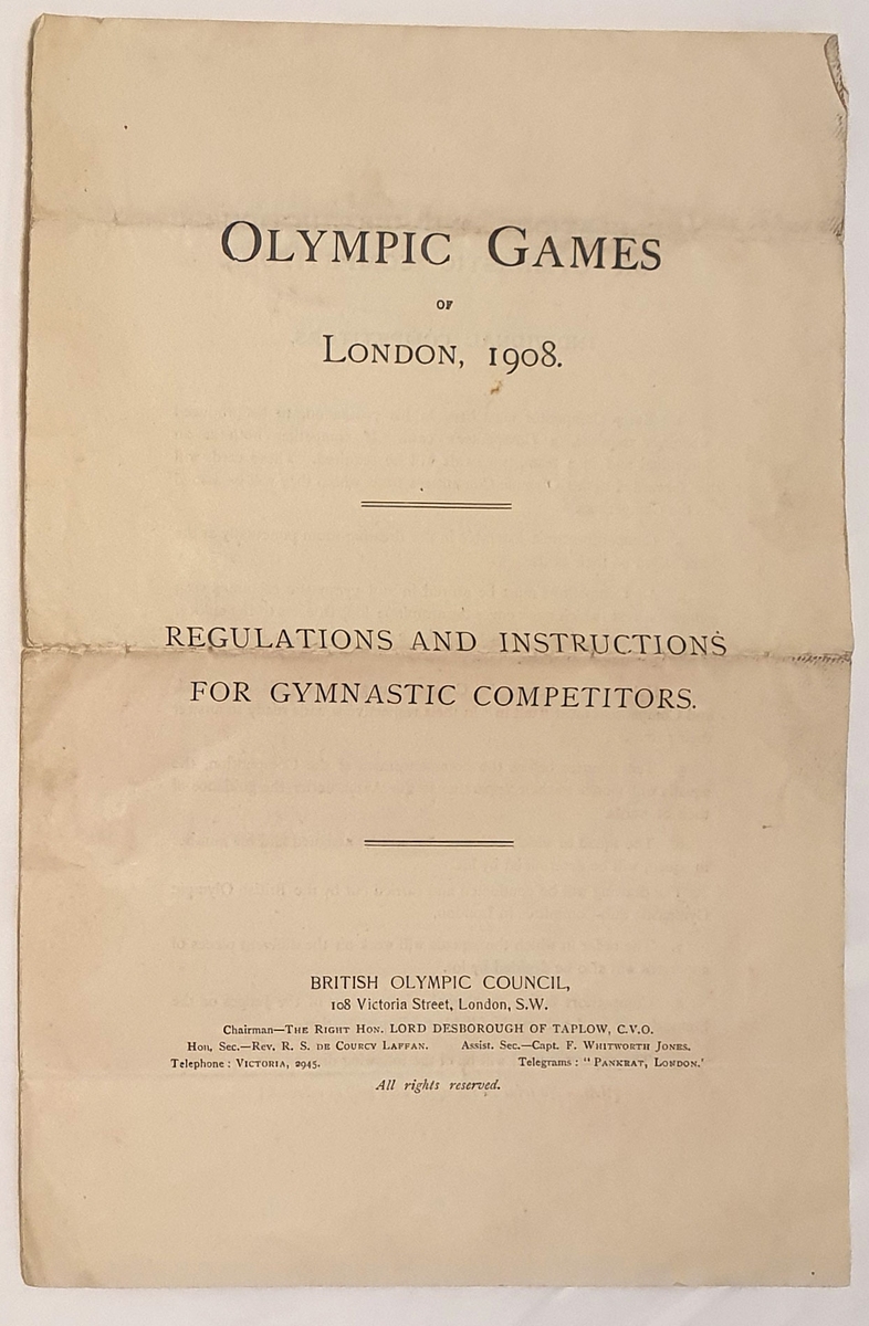 Reglement for sommer-OL i London 2024, gymnastikk. På engelsk.