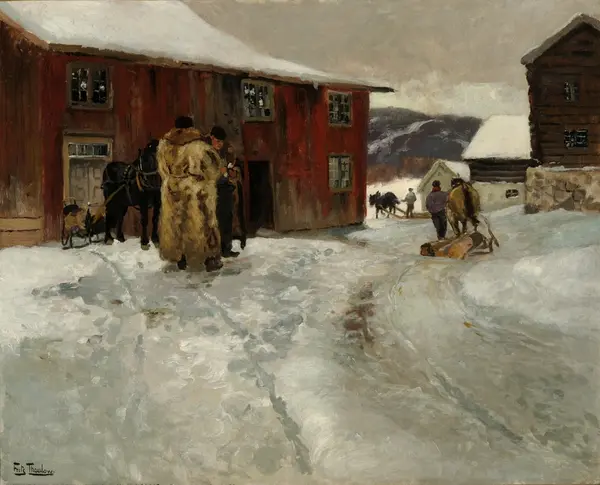 Tømmerhandlere, Lillehammer [Maleri]