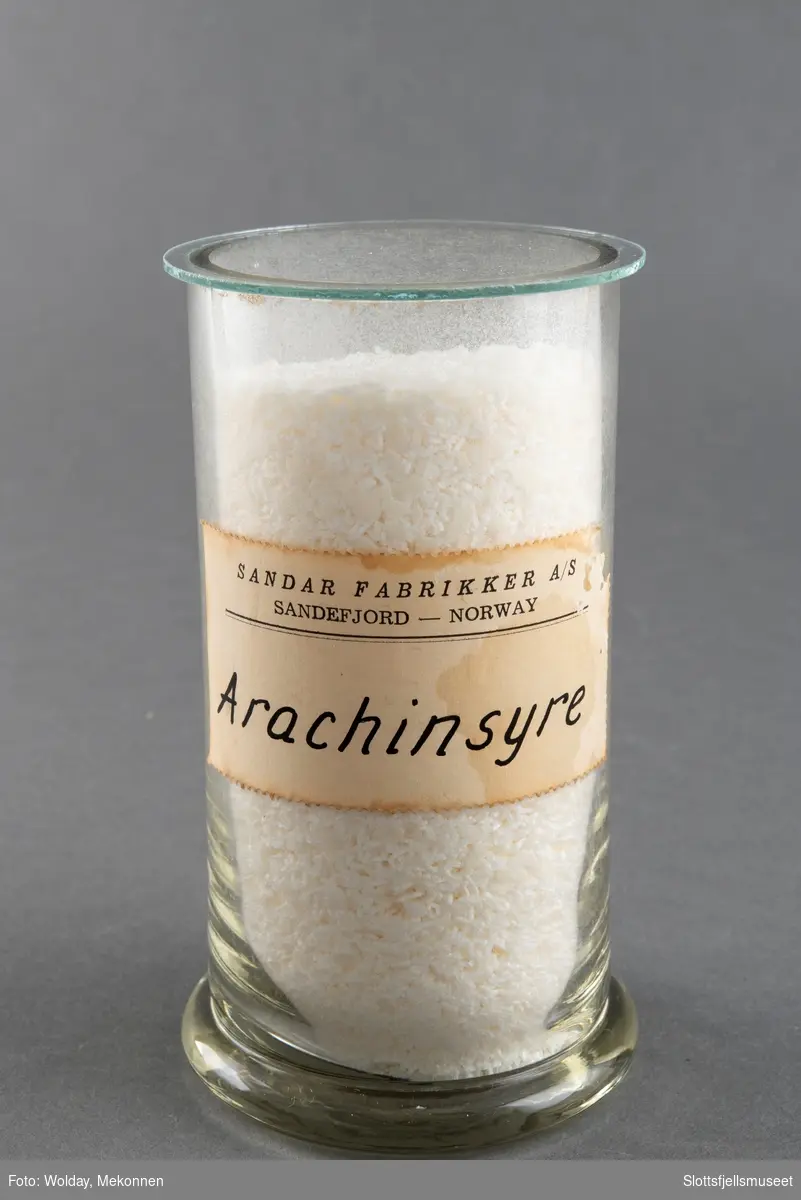 Vareprøve i glassylinder (Arachinsyre) 