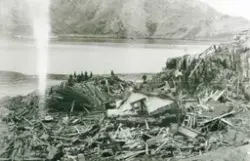 Honningsvåg. Ødelagt hus etter Storbombingen 14. juli 1942.