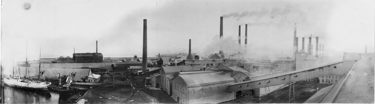 Skånska Cement AB i Limhamn 1926. Totalbild över industrin.