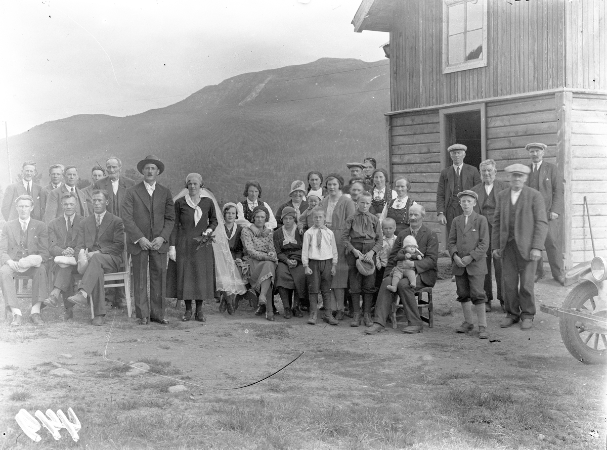 Bildet viser bilde av bryllup. Gunhild og Tormod Gumleiksrud gifter seg

Fotosamling etter Øystein O. Jonsjords (1895-1968), Tinn.