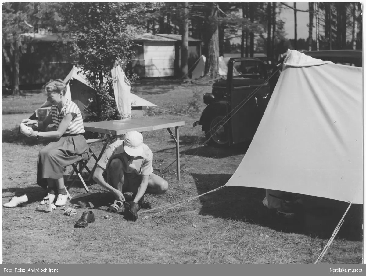 Skoputsning på en camping i Dalarna.
