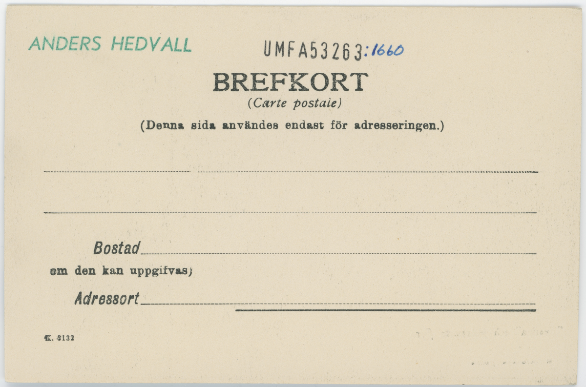Tryckt text på kortet: "Svarten" och Måseskärs Fyr".
