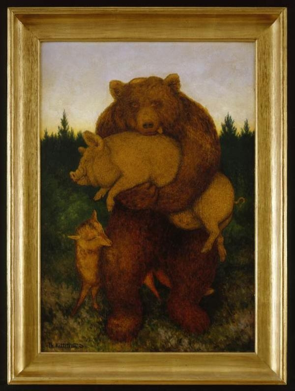Flesk sa bjørnen [Maleri]