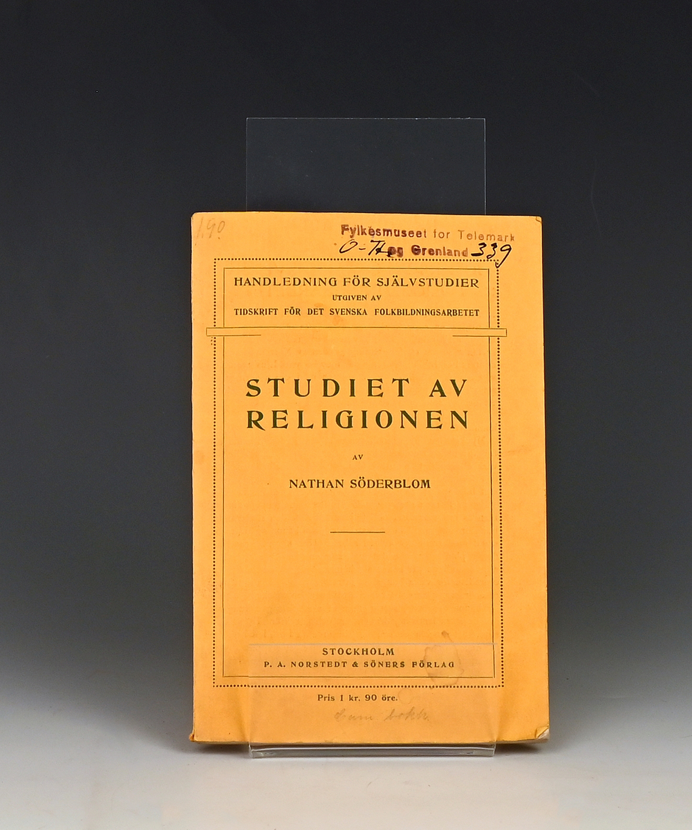 Söderblom, Nathan. Studiet av religionen. Tredje uppl. Stockh. 1916.