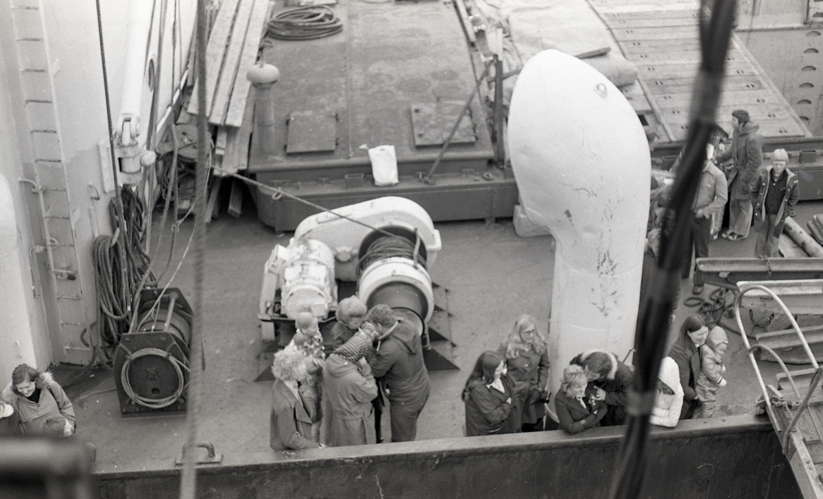 Det sovjetiske ekspedisjonsskipet "Ob". Skipet brakte 112 nordmenn på ferietur til fastlandet. 