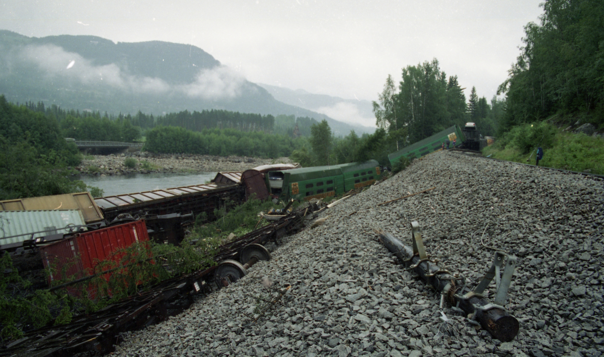 Togavsporing på Bergensbanen i Gol. Vognene kom fra Torpo ved egen hjelp. Det var ingen personskader.
