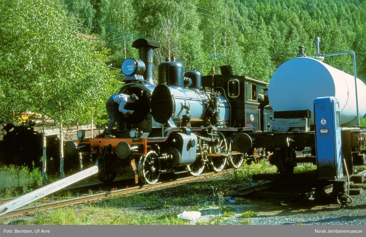 Damplokomotiv 21b 225 på Rødberg stasjon