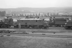 Lokomotiver på NSBs verksted på Grorud. Fra damplokomotiv 40