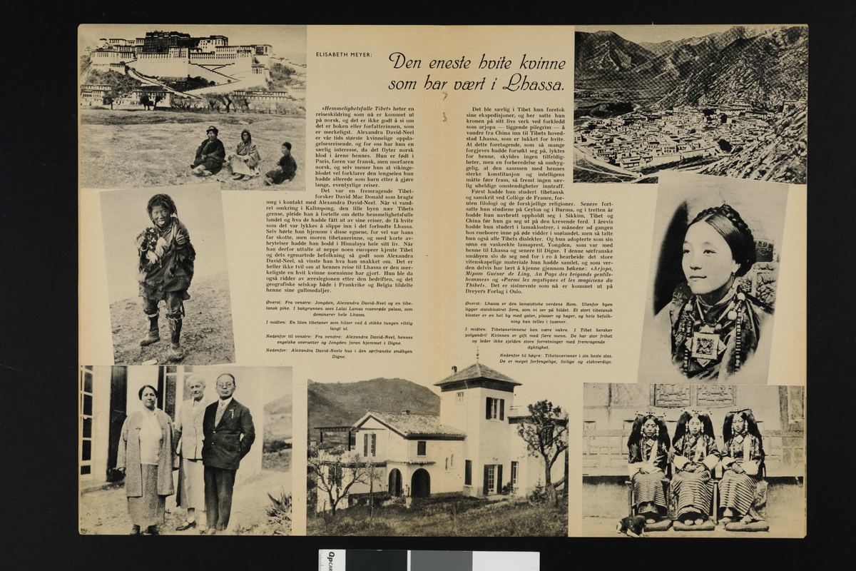 Oversiktsfotografi over Sera klosteret. Lhasa, Tibet. Muligens er dette et reprofotografi fra postkort. Fotografi samlet inn i forbindelse med Elisabeth Meyers reise til India 1932-33.