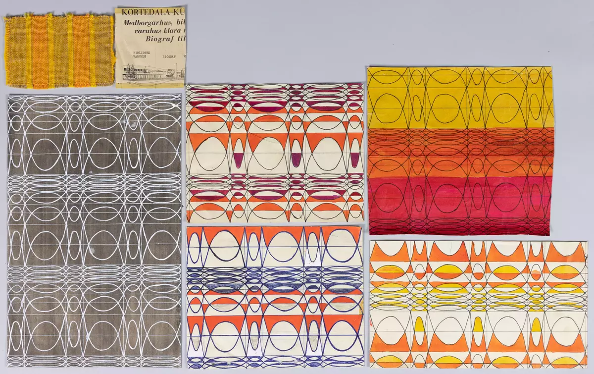 Kortedala kulturhus [textilmönster] - Designarkivet / DigitaltMuseum
