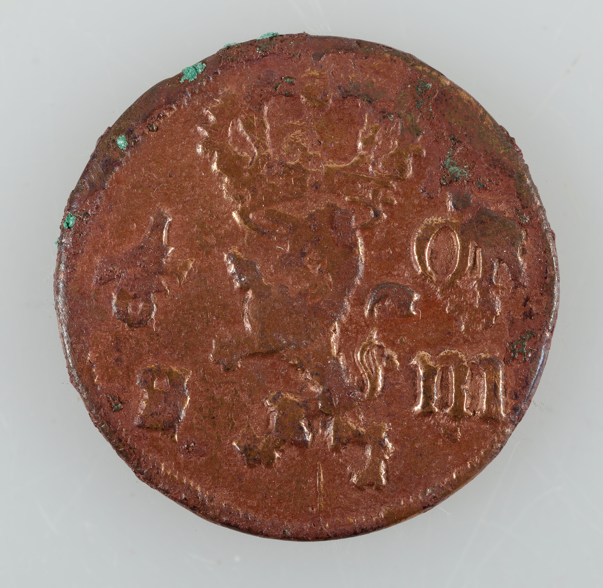 Mynt. 1/6 öre SM 1667 (Karl XI). Präglat i Avesta.