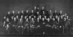 Gruppebilde av Fredrikstad Musikkforening 1927.
(Navneliste 