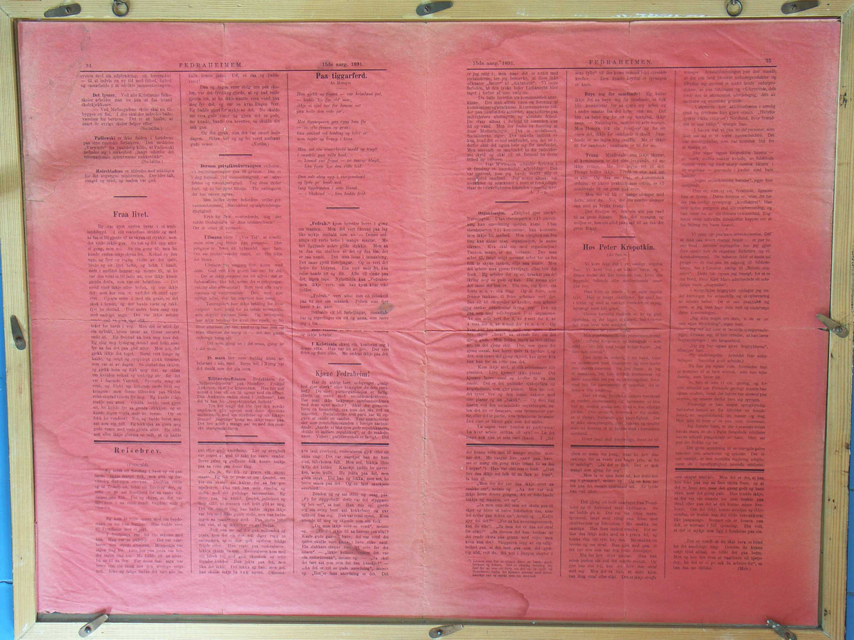 Fedraheimen, siste utgave på rødt papir: Ramsmoen, Tynset