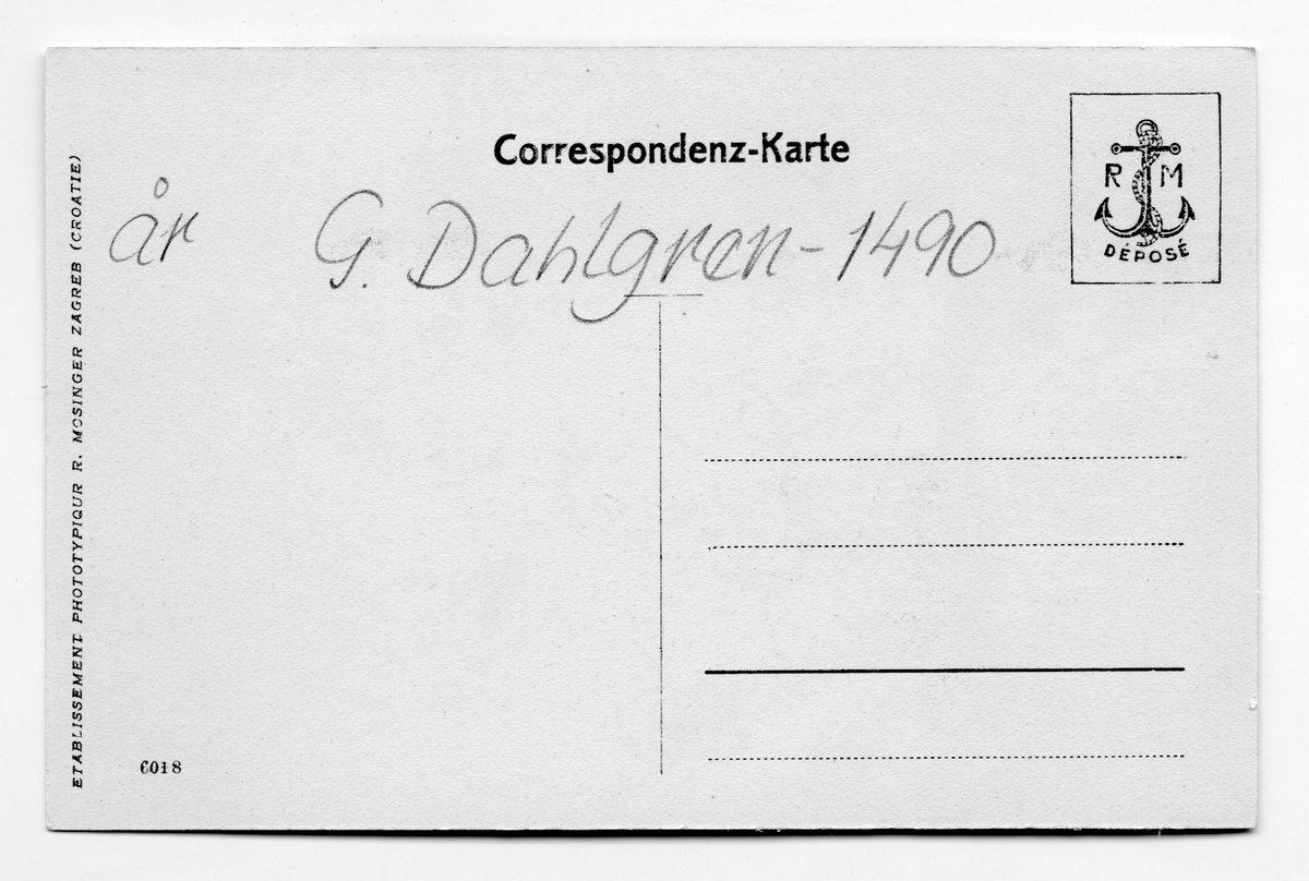 På kuvertet står följande information sammanställd vid museets första genomgång av materialet: Anzengruber Denkmal.