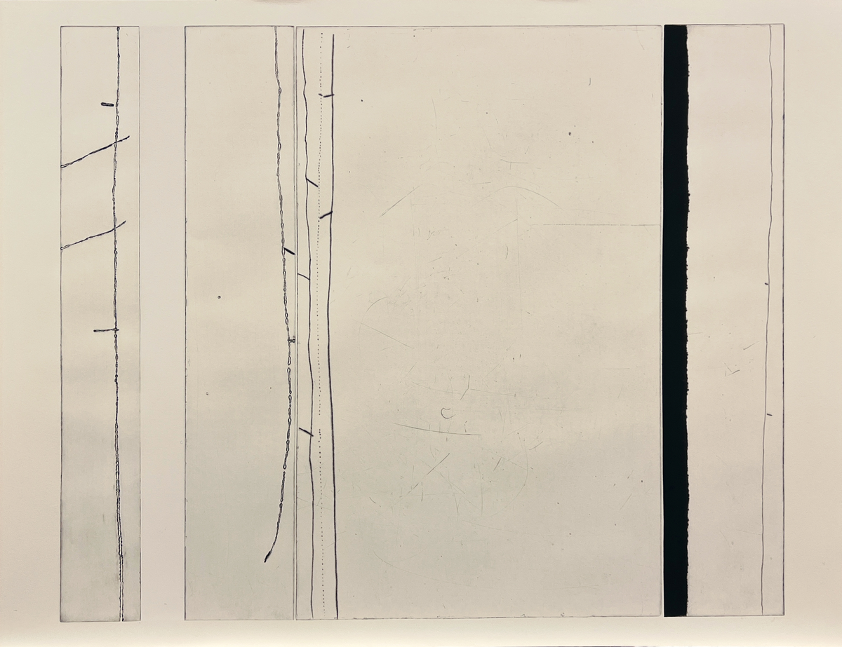 Motivet består av abstraherte trær som danner en rytme, en skog.