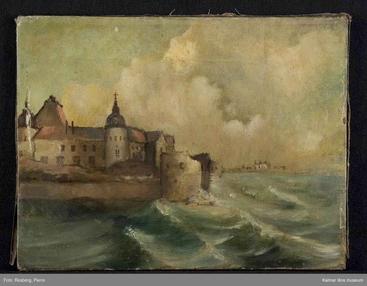 Kalmar slott, södra sidan, omkring 1850.