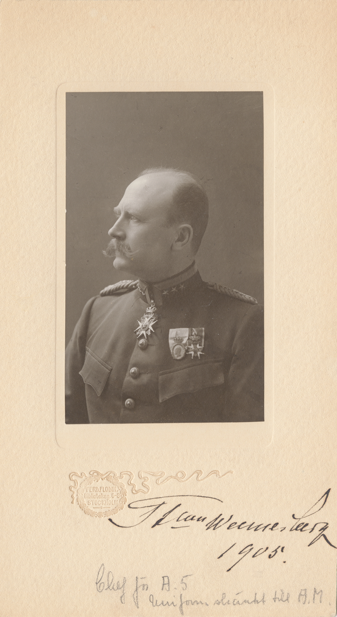 Porträtt av Sune Wennerberg, överste vid artilleriet.