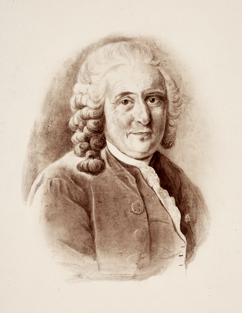 Teckning föreställande Carl von Linné