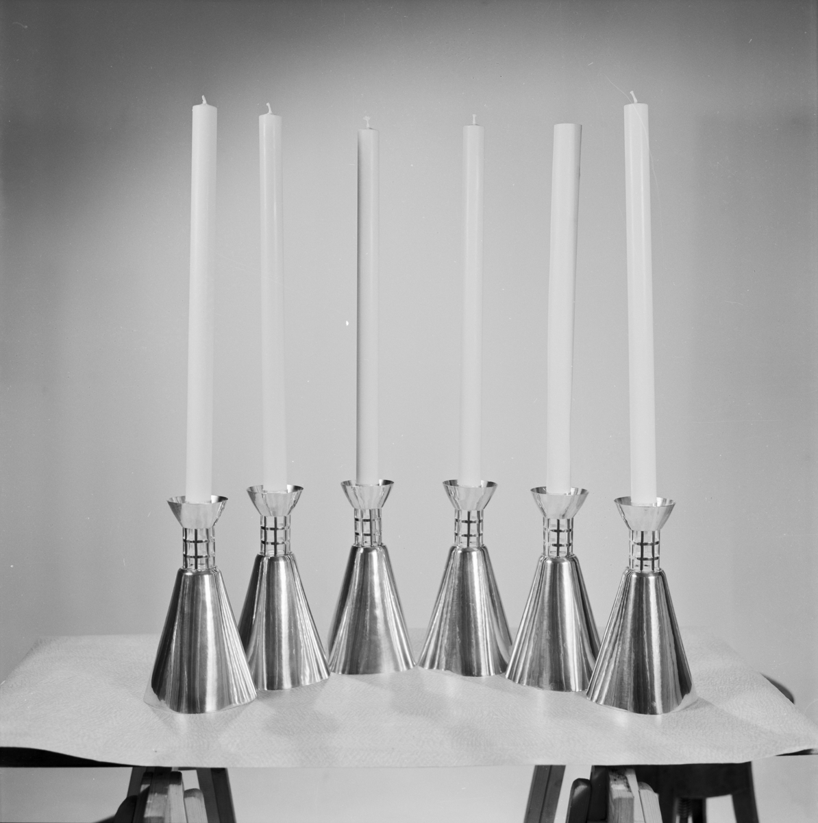 Silversmed Trolle Lindgren, ljusstakar, Uppsala 1960
