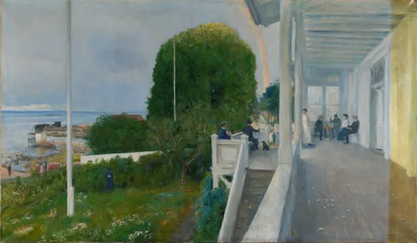 Hotellveranda i Åsgårdstrand [Maleri]