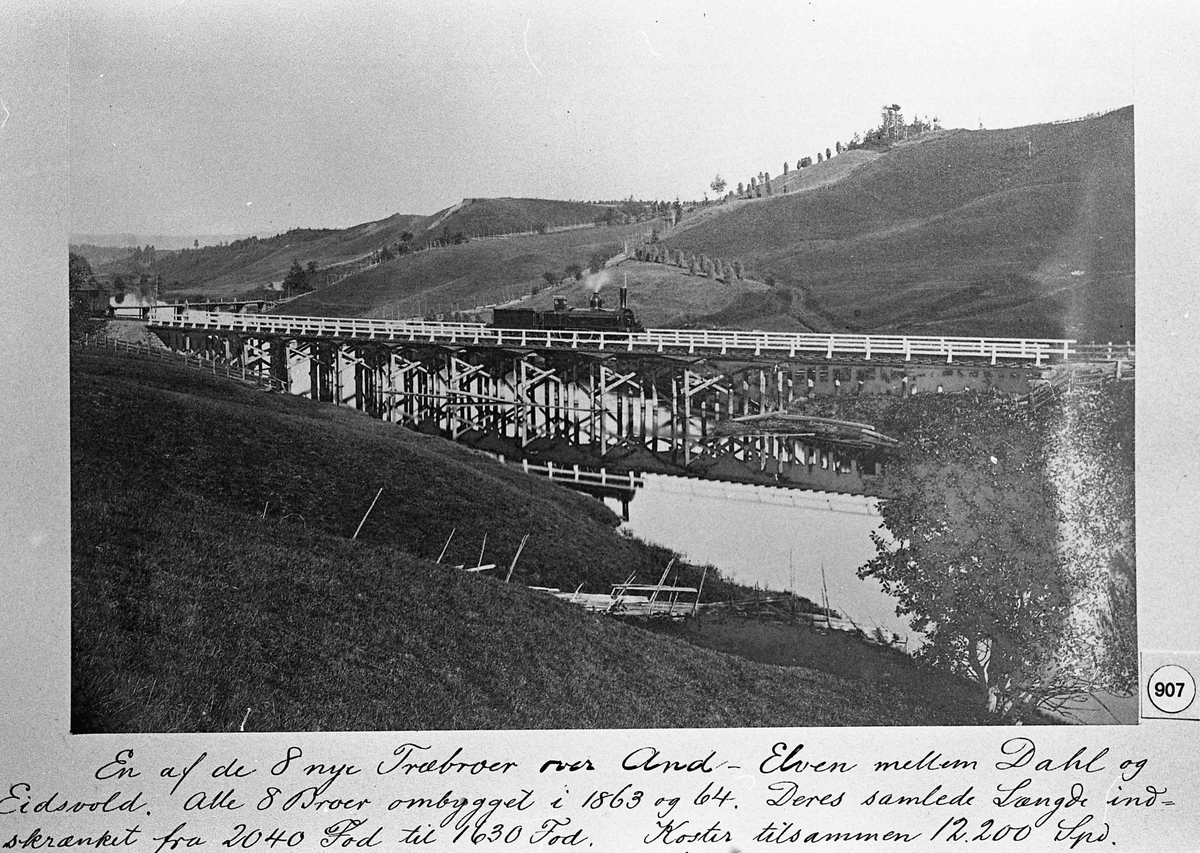 Bygging av jernbanebroer gjennom Eidsvoll