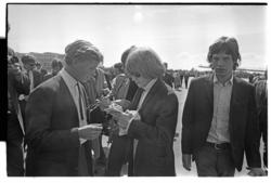 The Rolling Stones ankommer Oslo, via Fornebu flyplass, 23. 