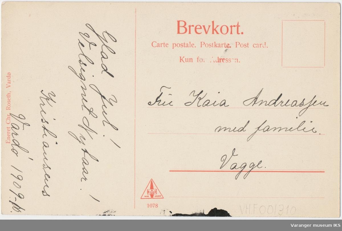 Postkort, Christian Roseths forretning i Strandgata, tidlig 1900-tall