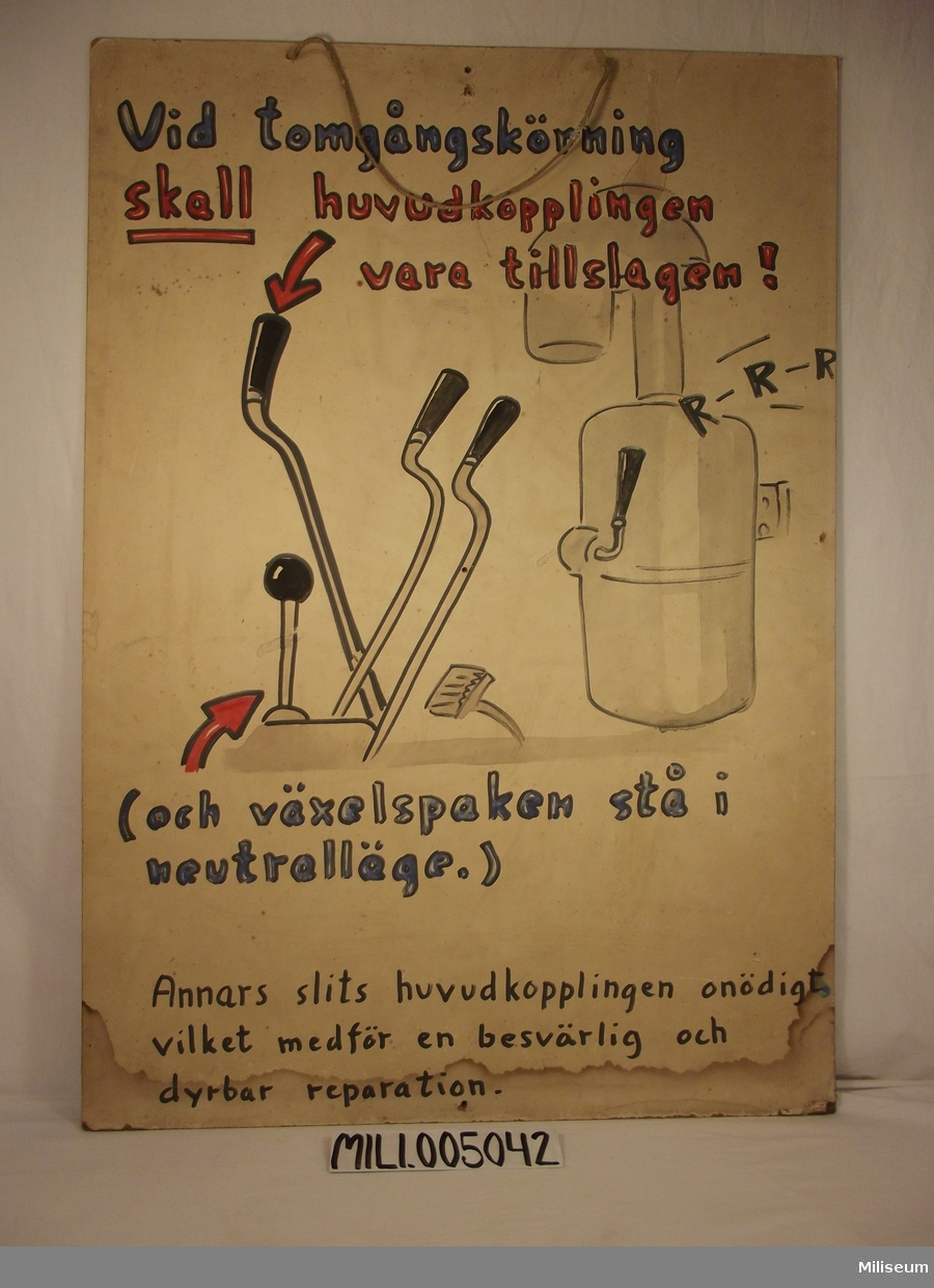 Instruktionsplansch för bandtraktorkörning D4.
Akvarell av Ulf Bottne.