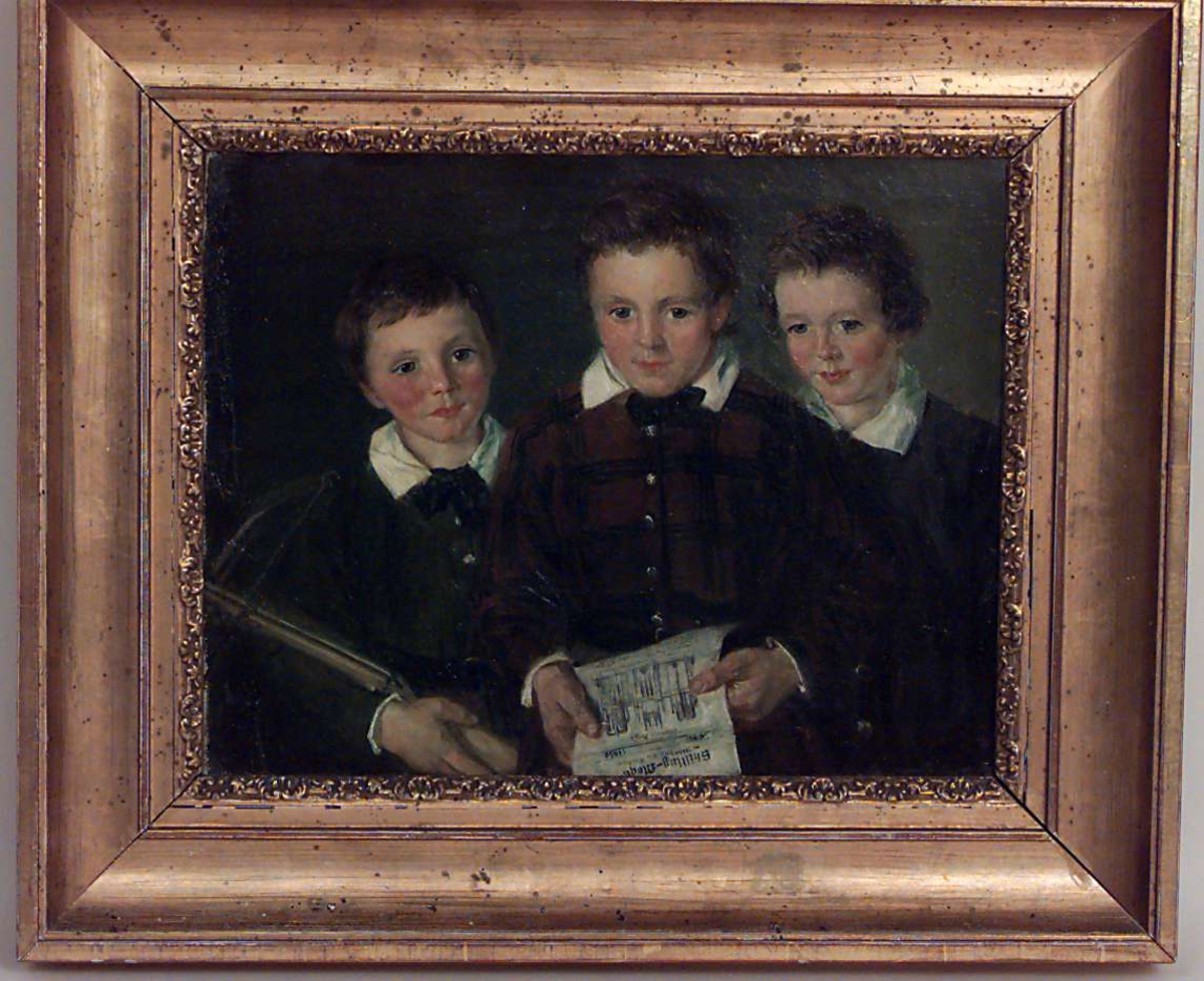 Barneportrett av tre gutter.