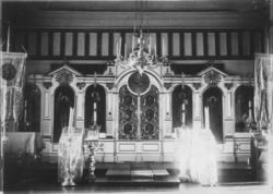 Boris Gleb kirke, Russland, ca. 1900-1910. Interiør med alte