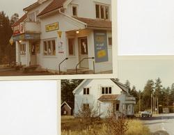 Fotomontasje med to bilder på butikker og kiosker eide av Lø