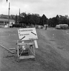 Rot i Sinsenkrysset,  Oslo veiarbeid, 1956.