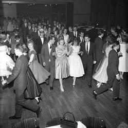Danseskole, polonese, Oslo, november,  1958.