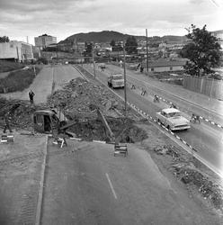 Store Ringvei, Oslo, 15.08.1962. Veiarbeid.