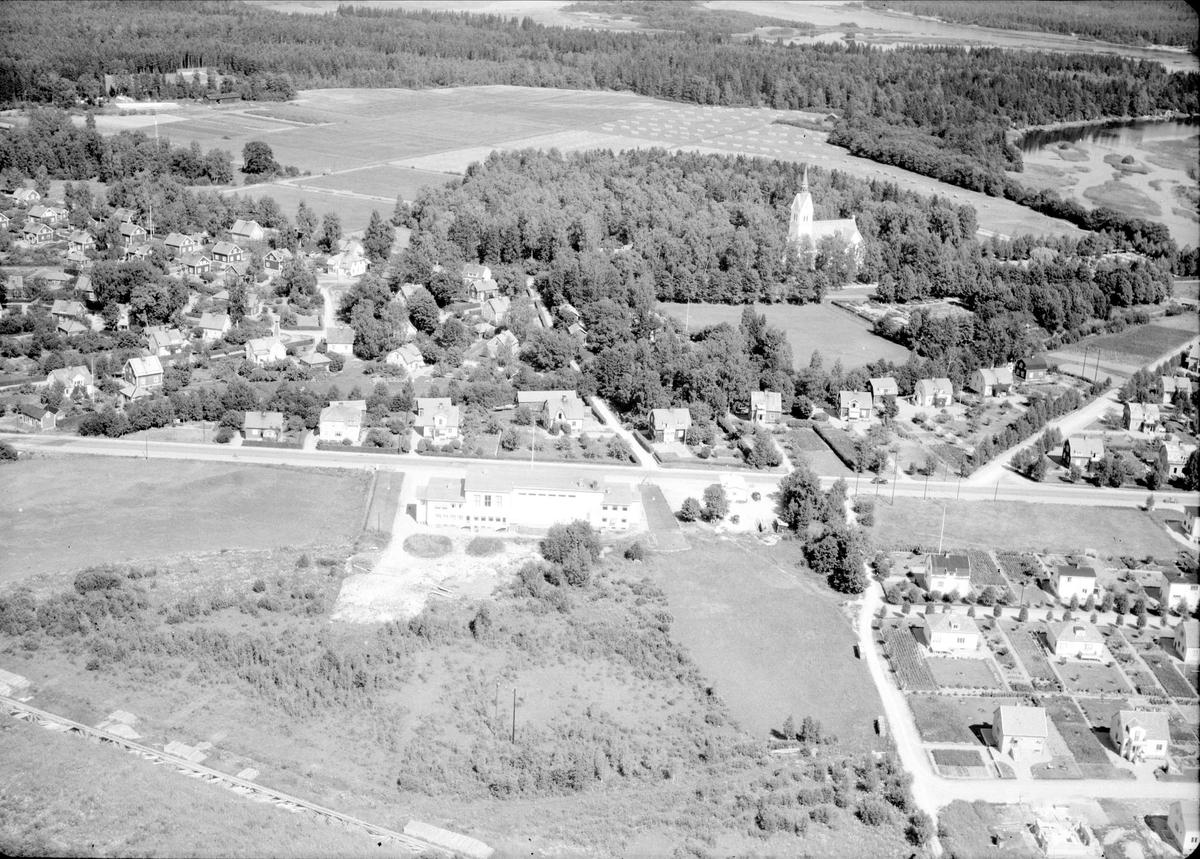 Flygfoto över Skutskär, Älvkarleby socken, Uppland 1947