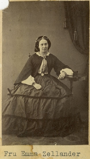 Text på kortets framsida: "Fru Emma Zellander".