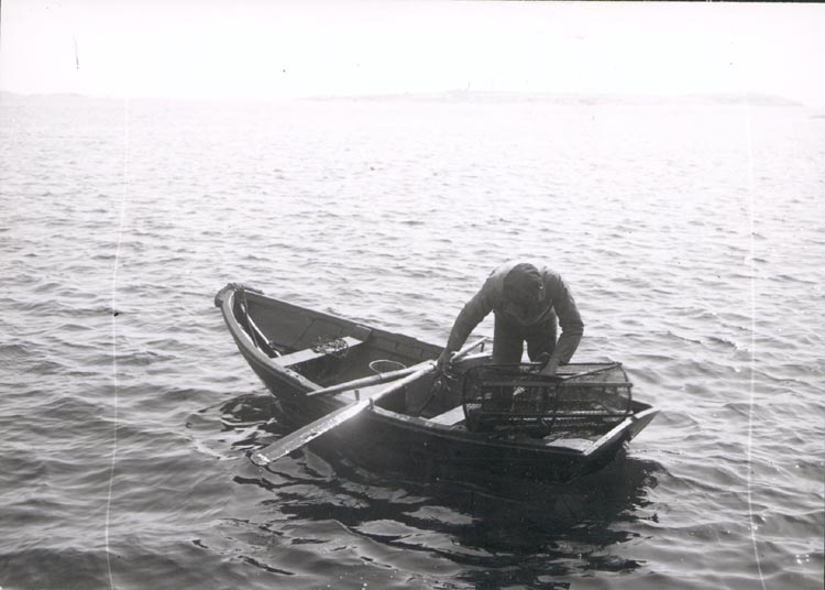 Noterat på kortet: "SMÖGEN". "HUMMERFISKARE".
"FOTO (B69) DAN SAMUELSON 1924. KÖPT AV DENS. DEC. 1958".