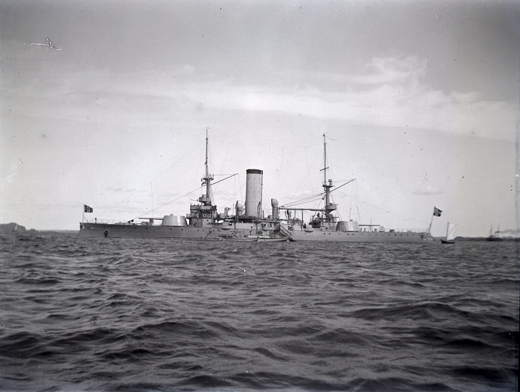 Enligt text som medföljde bilden: "(Norges) Pansarbåt."