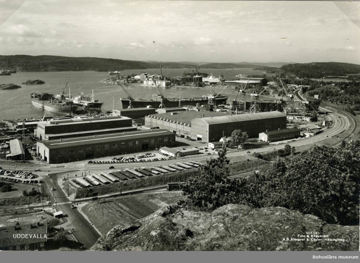 Text till bilden"Uddevallavarvet låg här från 1946 till nedläggningen 1986".
